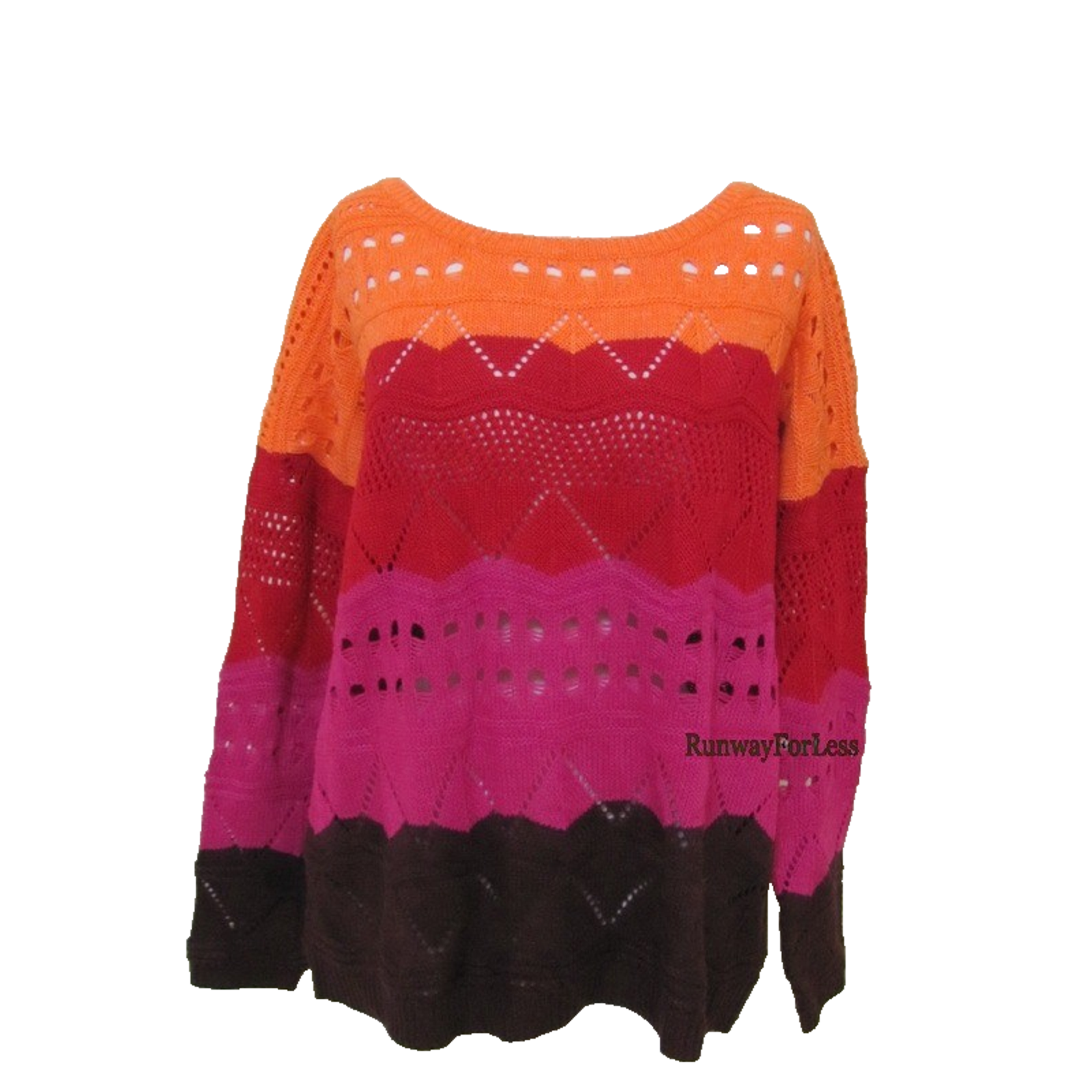 New Nwt Bcbg Maxazria L Large Multi Color Pullover Sweater Knit Top Colorful